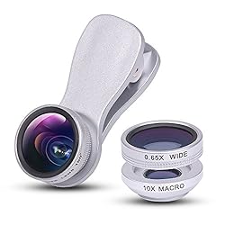 See Luxsure Universal 3 in 1 Camera Lens Kit Clip-On 180 Degree Supreme Fisheye + 0.65X Wide Angle+ 10X Macro Lens for iPhone 7, iPhone 6s/6s Plus, iPhone Samsung S7 HTC Android (Customized Silver) Details