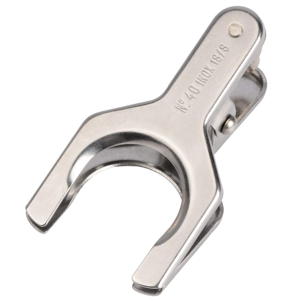 StonyLab Spherical Pinch Clamp, Stainless Steel Spherical Joint Clamp Holder with Screw Type Locking Nut for Laboratory, Size 40