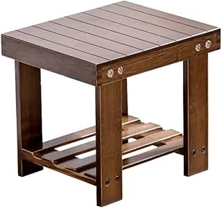 RFJJ Soporte de Madera Taburete Silla otomana Taburete 4 Patas y Funda