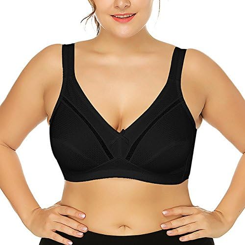 SESY Women's Full Coverage Wirefree Bra Comfortable Plus Size Everyday Ladies Bralette