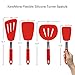 KaraMona Extra Large Silicone Turner Spatula Set of 4: X Large Slotted Turner Spatula / Fish Flipper, X Large Slotted Wide Spatula / Pancake Flipper, X Large Spatula / Egg Flipper, Regular Spatula