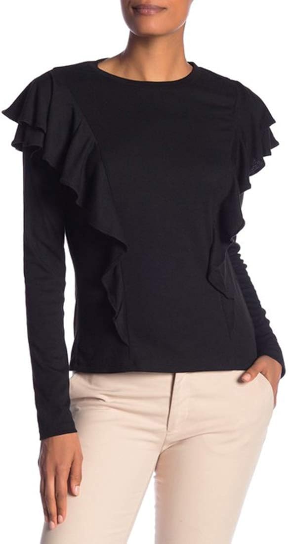 Laundry by Shelli Segal Ruffled Long Sleeve Knit Top