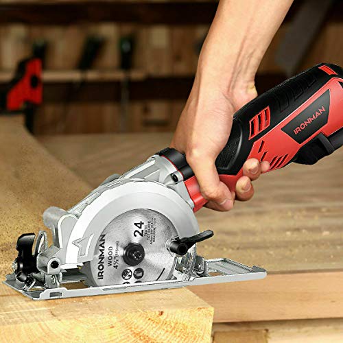 Mekas Solutions Electric Mini Circular Saw Handheld Cutting Tool Accessory Kit 3500 Rpm 5.8 Amp Tools for Wood Cutting - Thumbnail 4