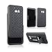 MICROSEVEN Compatible with HTC 10 Case - Dual Layer Armor Protector Slim Hybrid Case (Wave Holster Black)
