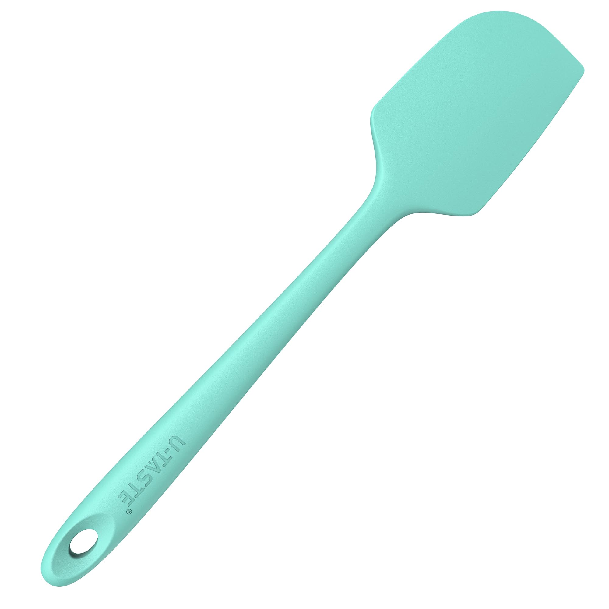 U-Taste Large Silicone Spatula: 250℃ Heat Resistant Non-Stick Flexible Seamless Scraper, Baking Cooking Silicon Kitchen Utensil with Nylon Core for Mixing Stirring Scraping (29cm, Aqua Sky)