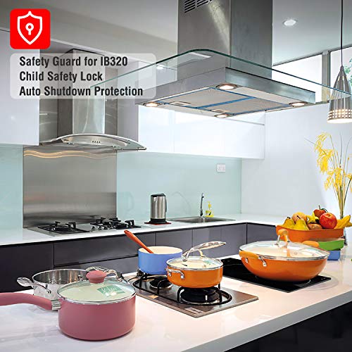 Induction Cooktop 2 Burner ECOTOUCH 12'' Electric Cooktop 240V Built-in Induction Stove Top Smoothtop, Induction Cooker Vitro Ceramic Surface with Booster Burner IB320 - Thumbnail 4