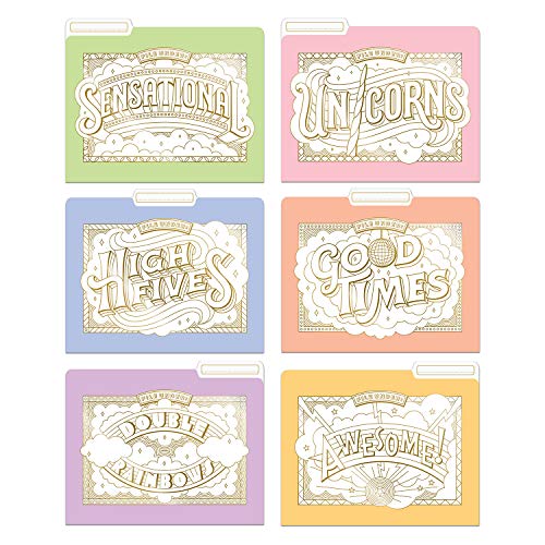 Knock Knock File under Fantastic File Folders Set, Decorative Coloring File Folders (Set of 6, 11.5 x 9-inches)
