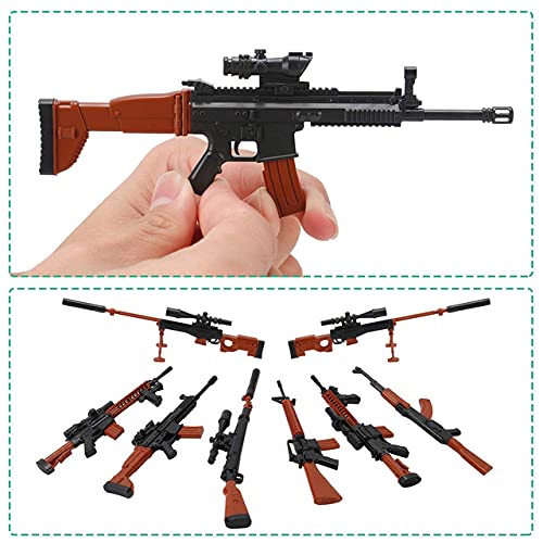 12 Pack Miniature Toy Machine Gun Plastic Model Replicas 16 Scale