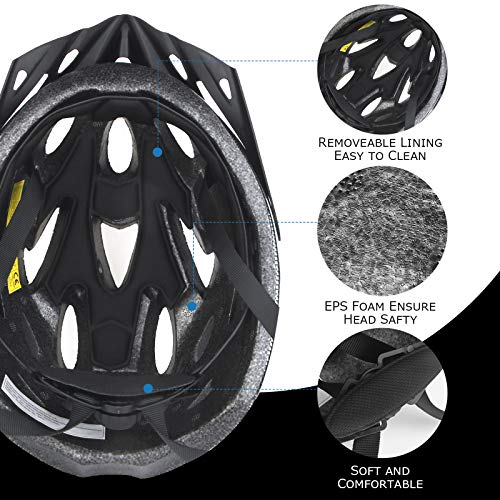 LIVLOV V1 Adult Bike Helmet 56-62CM with Visor, 18 Vents, Cycling Bicycle Helmets Adjustable Lightweight Youth Mens… - Image 5