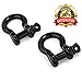 3/4 Shackle by Vault - 2 Pack - Black Powder Coat - Rugged 4.75 Ton (9,500 Lbs) Capacity - Heavy Duty D Ring for Vehicle Recovery, Towing, Stump Removal, & More - Accessory for Jeeps & Trucks