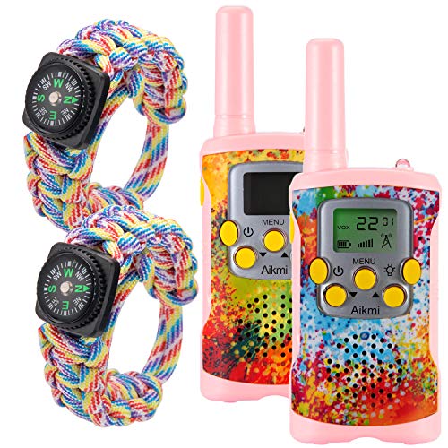 Kids Walkie Talkies Girl Toys - Gift for Children Over 4 years old 8 Channel 2 Way Radio 3 KM Long Range Fit Outdoor Adventure Game Camp Hunt Trip Girls Birthday Gifts Toys aged 5-13