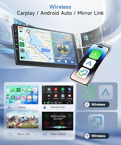 【8 Core 6+128G】 for Citroen C5 2008-2017 Car Radio with Wireless CarPlay Android Auto, 9 Inch IPS Touch Screen with FM/RDS Radio, GPS, Bluetooth 5.0, Rear View Camera for Citroen C5