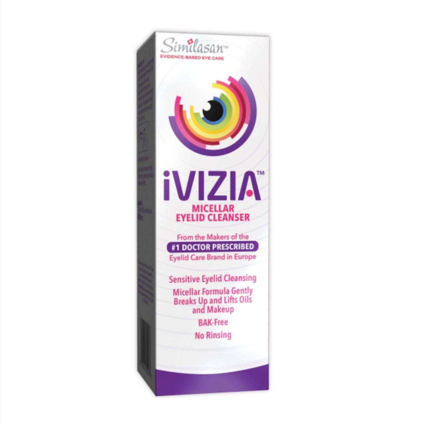 Photo 1 of iVIZIA Micellar Eyelid Cleanser for Sensitive Eyelid Cleansing, BAK-Preservative-Free, Rinse-Free, Gently Removes Makeup, 3.3fl oz Bottle Packaging May Vary?