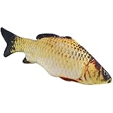 Beufee Fish Shape Throw Pillow, Decorative Soft 3D Carp Fish Plush Pillow for Home Decor (40CM)