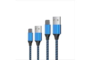 2Pack,3/6 FT Nylon Braided Lig-ning Cable Fast Charging High Speed ​​Data Sync Transfer, Compatible with Phone 14 13 12 11 Pr