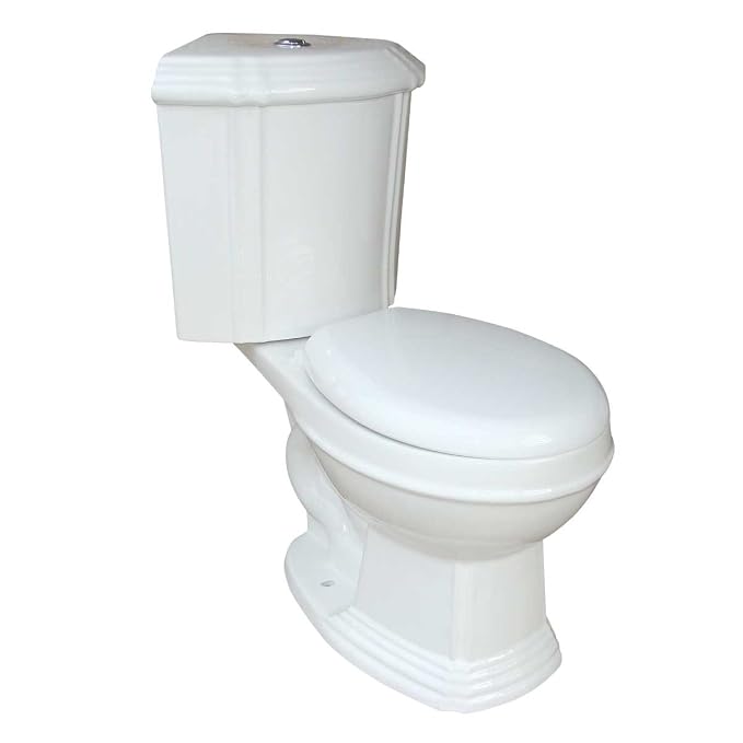 4. Renovator’s Supply Ceramic Round Space Saving Dual Flush Corner Toilet