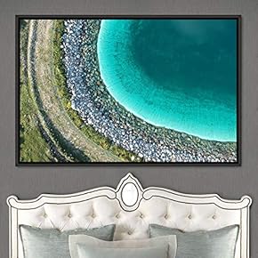signwin Framed Canvas Wall Art Coastal Scenery Aerial...
