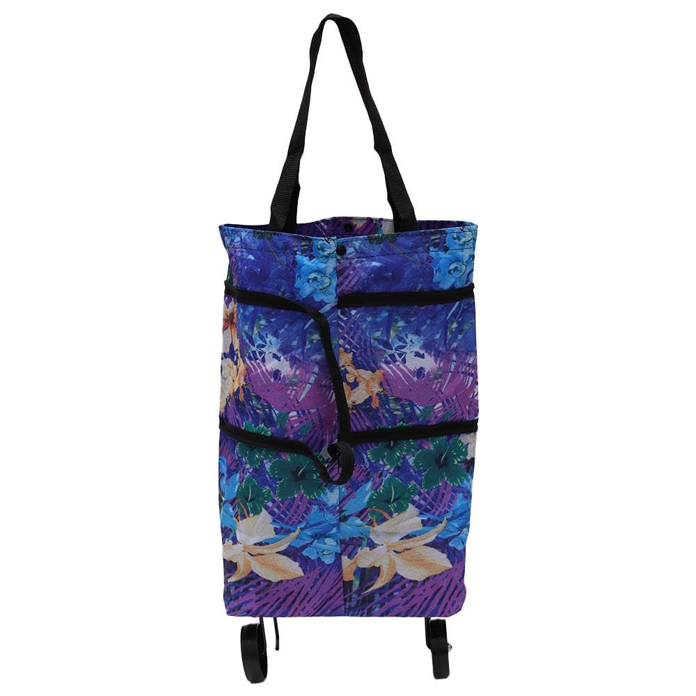Shopping Bag with Wheels,Upgrade Shopping Bag with Wheels,Reusable Folding Shopping Bag,Multifunction Telescopic Storage Bag for Traveling Shopping