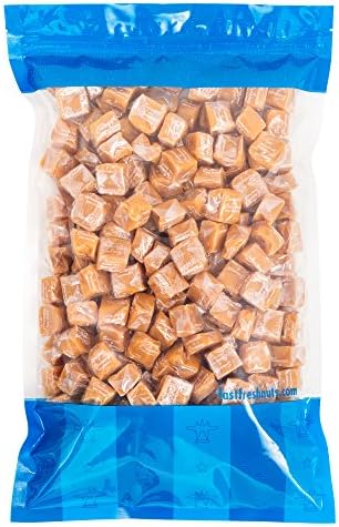 Bulk Smooth and Creamy Caramel Squares - 5 lbs in a Resealable Bomber Bag - Great for Office Candy Bowls - Baking - Wholesale - Parties - Holiday Candy !!
