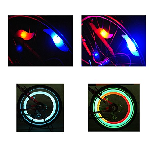 Bike Spoke Light 6PCS Willceal,Bike Wheel Light,Tyre Wire Right with 6 LED Flash Model Neon Lamps,Bike Safety Alarm Light. (Multi-corlor)