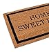 BirdRock Home Home Sweet Home Coir Doormat | 18 x 30 Inch | Standard Welcome Mat with Black Border and Natural Fade | Vinyl Backed | Outdoor