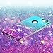 Pixel 3a XL Case,Google Pixel 3a XL Flower Case,Dzxouui TPU Protective Cover for Girls and Women Glitter Bling Sparkle Cute Phone Case for Pixel 3a XL(Teal/Purple)