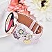 V-MORO Strap Compatible with Galaxy Watch Active2 40mm 44mm Bands Rose Gold Women 20mm Fashion Flower Genuine Leather Band Replacement for Samsung Galaxy Watch Active 2 40mm 44mm/Galaxy Watch 42mm