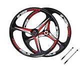mountain bike wheelset 26 cassate Bicycle Wheel 3 spokes MTB magnesium alloy wheel (Black 26 inch)
