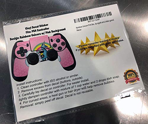 Rainbow Unicorn Pink Background Design PS4 DualShock4 Controller Vinyl Decal Sticker Skin by egeek amz [video game]
