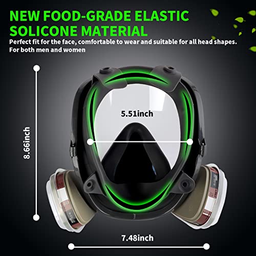 FFCAN Full Face Respirator Mask, Respirator Mask with Filters, Reusable