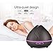 KBAYBO 400ml Humidifier Aroma Essential Oil Diffuser Ultrasonic Air with Wood Grain 7 Color Changing LED Lights for Office Home Bedroom (Dark Wood) (Dark Wood)