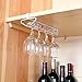 Alliebe Stemware Wine Glass Cup Rack Hanger Holder Under Cabinet Shelf Storage Without Drilling for Kitchen Set of 2