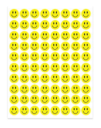 Hygloss Products Happy Smiley Face Yellow Dot Stickers - 240 Labels - 1/2 Inch,…