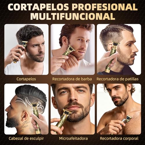 Maquina Para Cortar Cabello, Salandens Cortapelos De Precisión Recargable, Rasuradoras Para Hombre Con 4 Peines Guíacarga Usb (ESTILO 1)