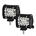 4 Inch LED Pods, BUNKER INDUST 120W LED Work Light Triple Row LED Light Bar CREE Off road Driving Lights Waterproof Spot Flood Combo Fog Lights for Truck Jeep Boat UTV ATV Marine