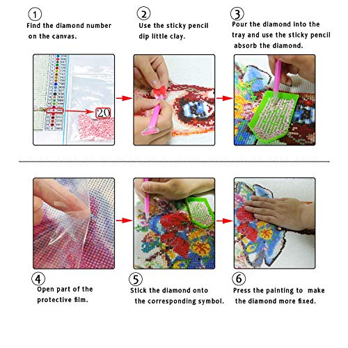 5D Full Drill Diamond Painting Kits by Numbers for Adults and Beginners Flag and Eagle Diamond Wall Art Craft Paint with Round Diamonds for Home Wall Decor Gift for Friends and Family 17.7x13.8In