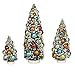 Creative Co. Whimsy Tabletop Bottle Brush Christmas Trees with Colorful Ornaments, Set of 3