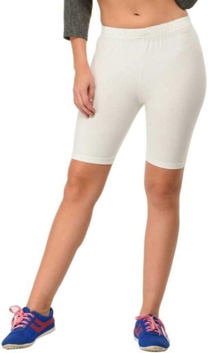 Elitify White Pack of 1 Cycling Shorts for Women & Girls (Size38