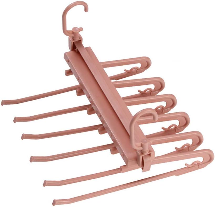 Huangzhiping Folding Multi-functional Multi-layer Pants Rack Magic Wardrobe Storage Artifact, Folding Pants Rack, Clothes Storage Bag, Save Space, Jeans, Scarf(Orange)