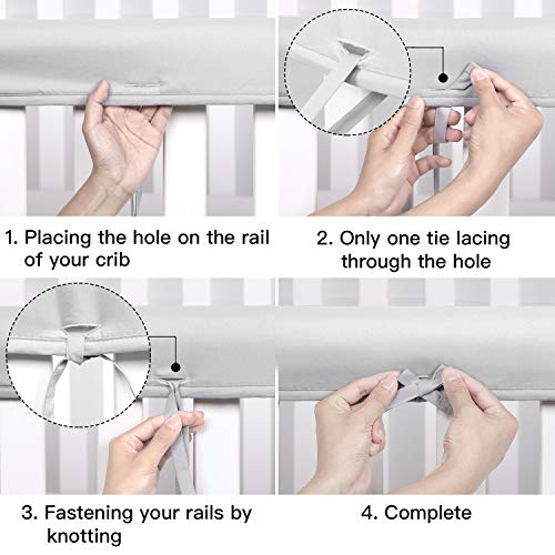 TILLYOU 2Pack Padded Baby Crib Rail Cover Protector Safe Teething