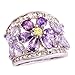 Narica Womens Charming Pear Cut Amethyst & Citrine Flower Shaped Cluster Cocktail Ring