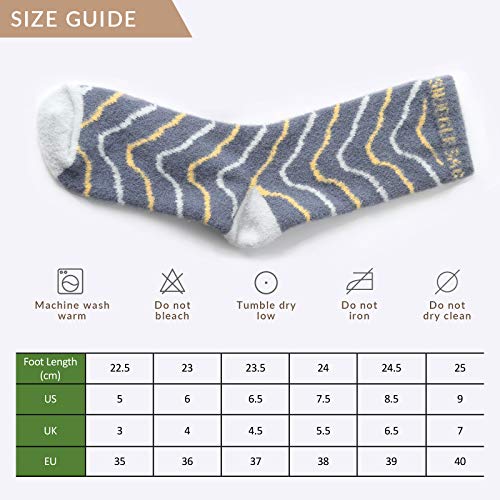 Snuggle Sac Women\'s Cozy Socks 2 Pairs Soft Warm Sleep Socks Casual Fuzzy Bed Socks Loungewear Fluffy Socks