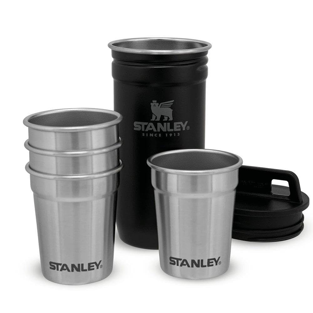 STANLEY Adventure Nesting Shot Glasses Set 0.59ML - BPA-Free Stainless Steel Shot Glasses - Packable Thanks to Nesting System - Dishwasher Safe - Matte Black