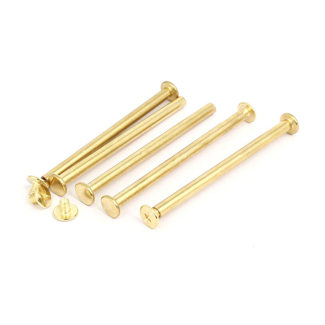 Sourcingmap M5x80mm Binding Chicago Screw Post Gold Tone 5pcs for Photo Albums Scrapbook
