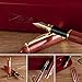 ZenZoi Burgundy Wood Fountain Pen – Medium Nib Handcrafted Calligraphy Stylograph Pens, Includes Ink Refill Converter & Wooden Gift Box Case