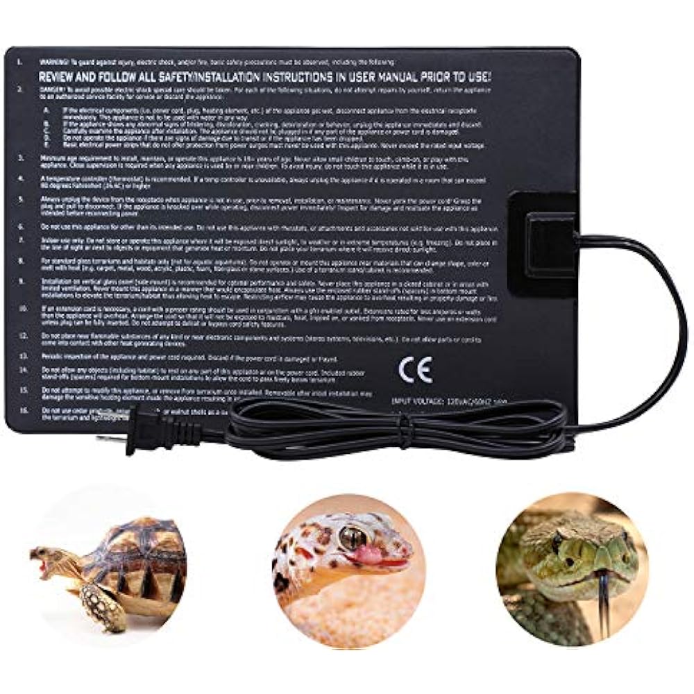 Under Tank Heater Pet Heating Pad Ideal Hermit Crab Terrarium 16 Watt