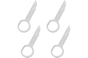 RBOKO 4Pcs Radio Removal Tool kit, Easy Grip Handles and Stiff Blades Compatible with VW Volkswagen, Mercedes Benz, Stereo Single and Double DIN Replacement Key for 1C0-051-530, T87P-19061-A (Silver)