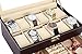 AUTOARK Leather 12 Mens Watch Box with Jewelry Display Drawer Lockable Watch Case Organizer,Brown,AW-003
