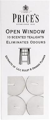 Price's Open Window Tealights Pack of 10 Odour Eliminating Lily Violet Orange view 2