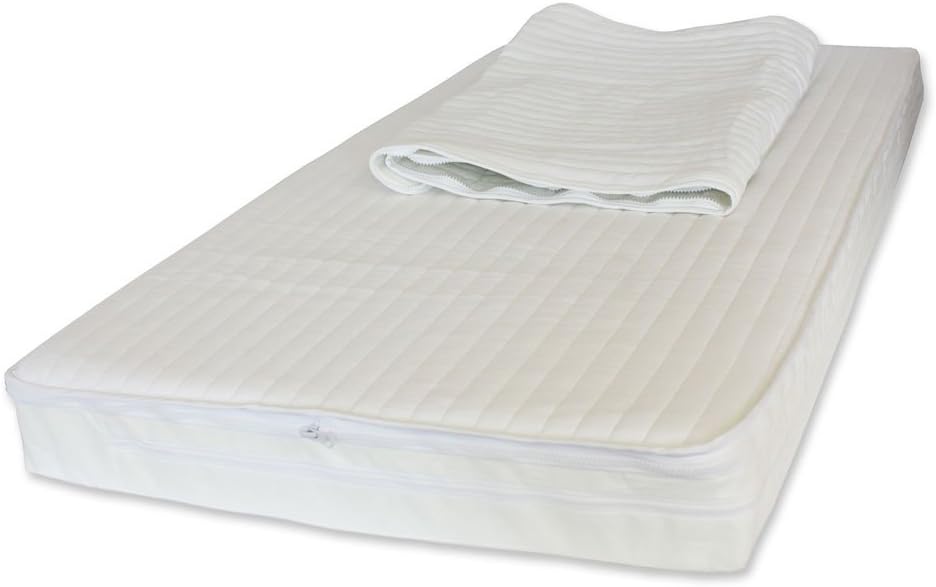 130 x 70 x 10 cm NightyNite Sleepeezi EasyChange Foam Cot Mattress with 2 Luxurious Interchangeable Microfibre Toppers and Waterproof Protection